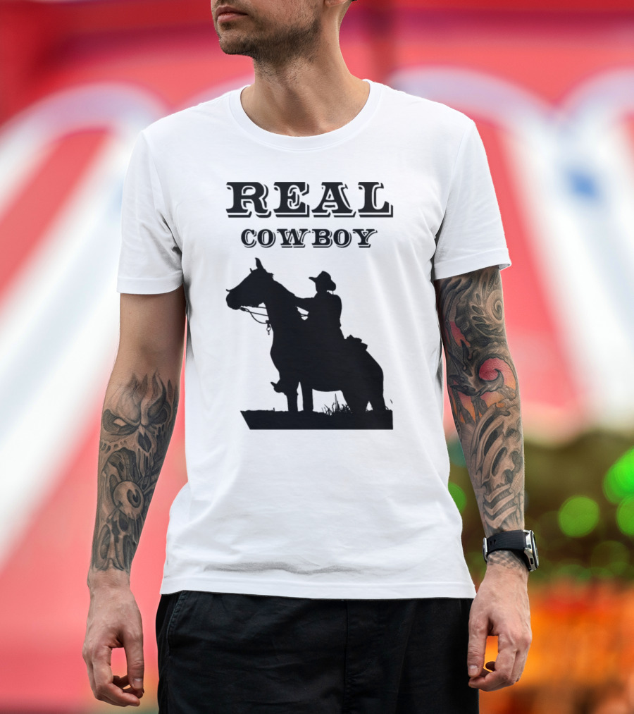 REAL COWBOY Silhouette Rider on Horseback T-Shirt