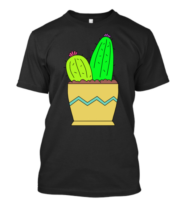 2 Cacti In Patterned Pot Enjoying The Soil T-Shirt