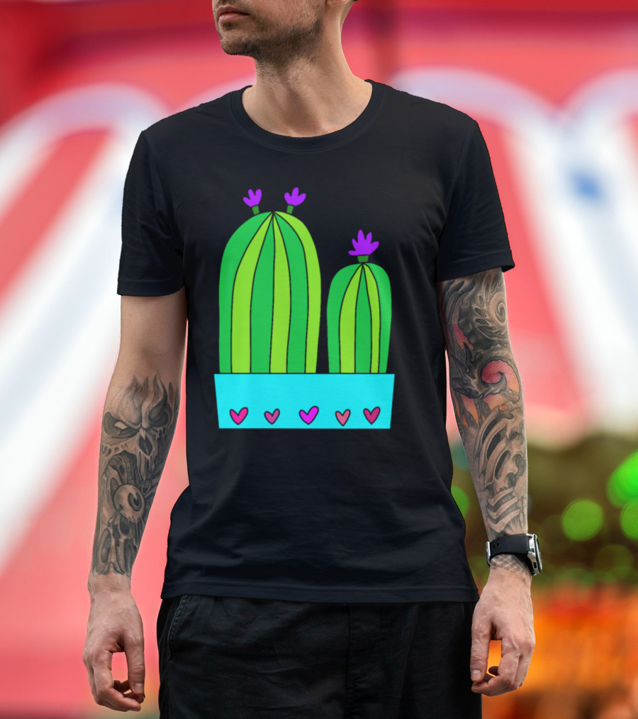 2 Flower Comb Cacti Hearts Planter T-Shirt