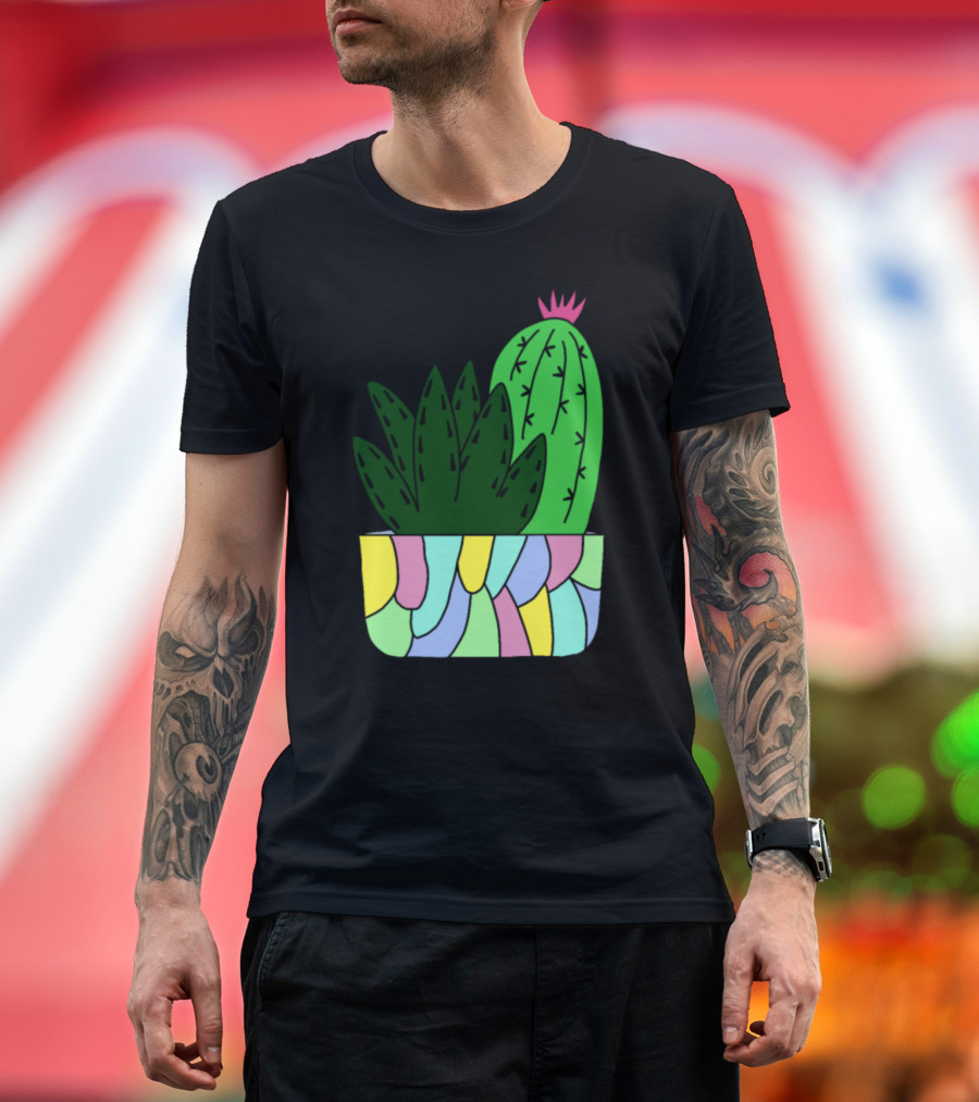 Best Cactus Succulent Friends in Colorful Pot T-Shirt