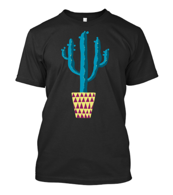 Cactus In A Yellow And Magenta Triangle Pot T-Shirt