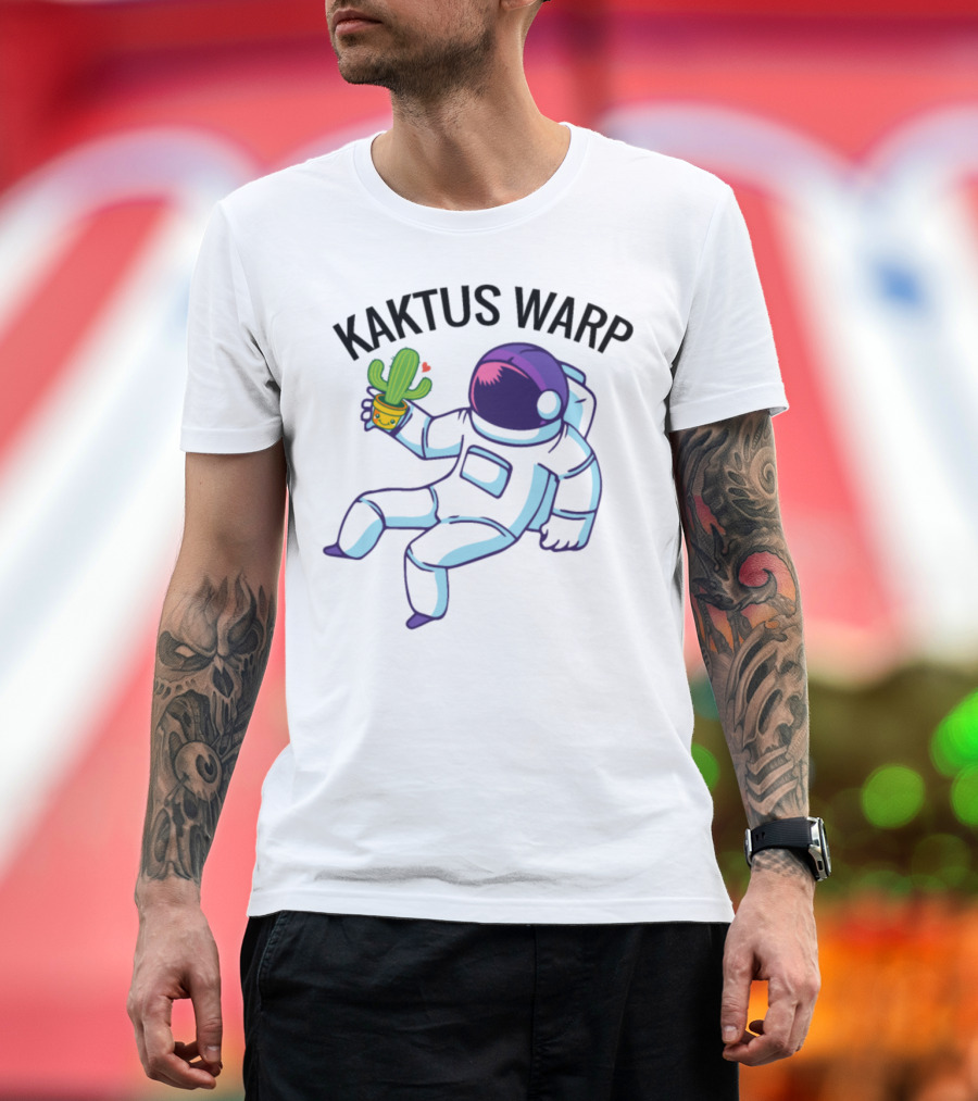 Kaktus Warp Astronaut Holding Cactus T-Shirt