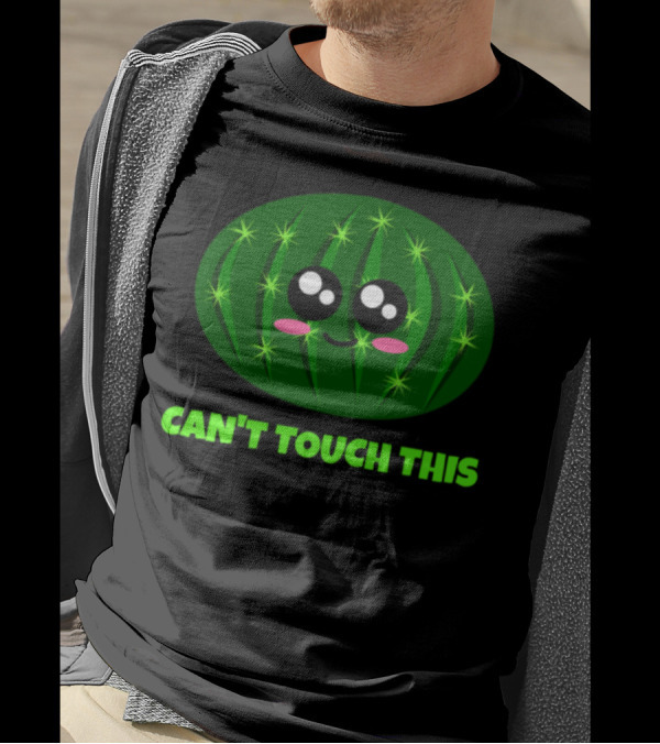Can't Touch This Cute Cactus Pun Kawaii Face T-Shirt