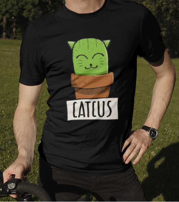 Catcus Cactus Cute Kitty Meow Lover T-Shirt