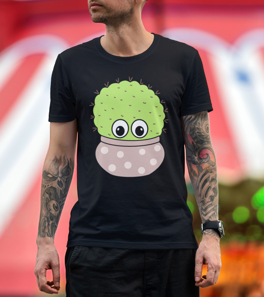 Chunky Cactus Big Eyes Polka Dot Jar T-Shirt