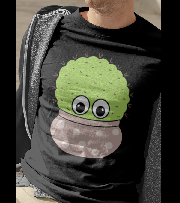 Chunky Cactus Big Eyes Polka Dot Jar T-Shirt