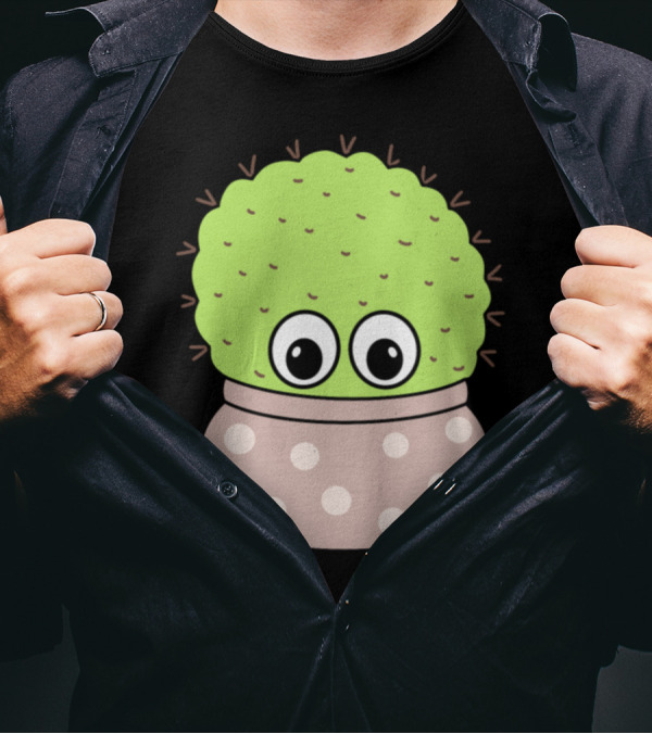 Chunky Cactus Big Eyes Polka Dot Jar T-Shirt