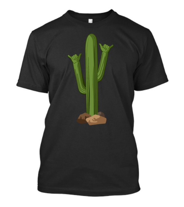 Desert Cactus Rock On Hand Gesture T-Shirt