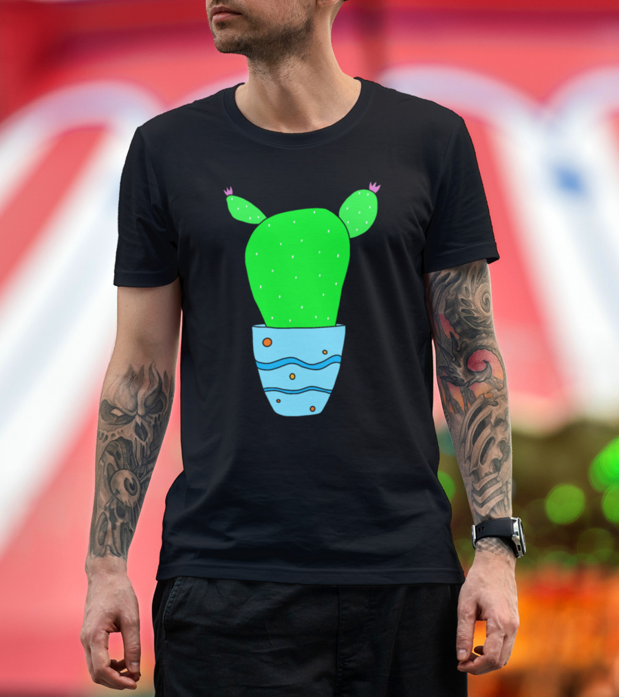 The Cactus Universe Potted Prickly Plant with Cosmic T-Shirt