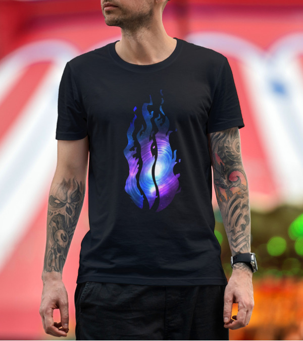 Premium T-Shirt: Preston The Galaxy Black Hole Flame Swirl Cosmos T-Shirt Preston The Galaxy Black Hole Flame Swirl Cosmos T-Shirt