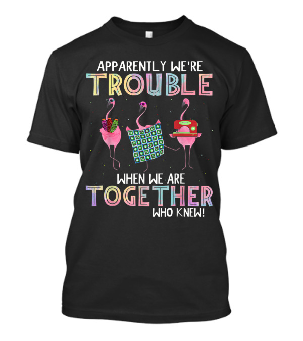 Apparently We're Trouble When We Are Together Who Knew Flamingos T-Shirt