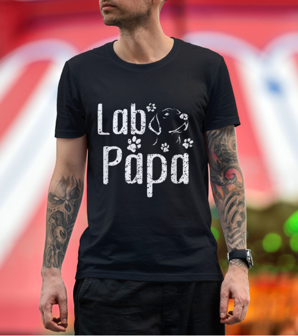 Premium T-Shirt: Lab Papa Labrador Retriever Dog Paw Prints T-Shirt Lab Papa Labrador Retriever Dog Paw Prints T-Shirt