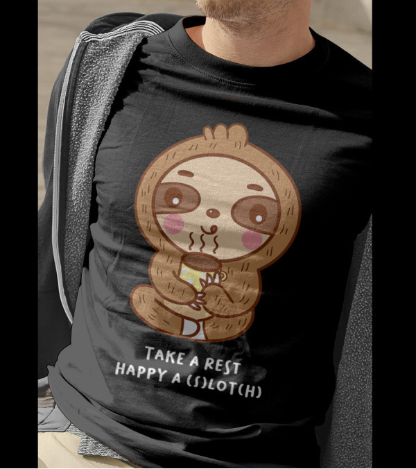 Take A Rest Happy A Sloth Coffee Cuddle T-Shirt