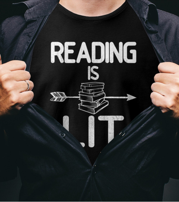Reading Is Lit Books Arrow T-Shirt