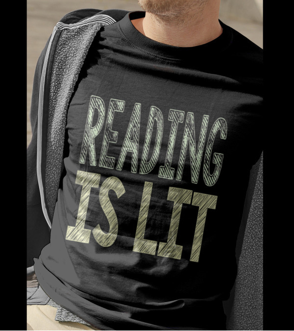 Reading Is Lit Bold Text Design Typography T-Shirt
