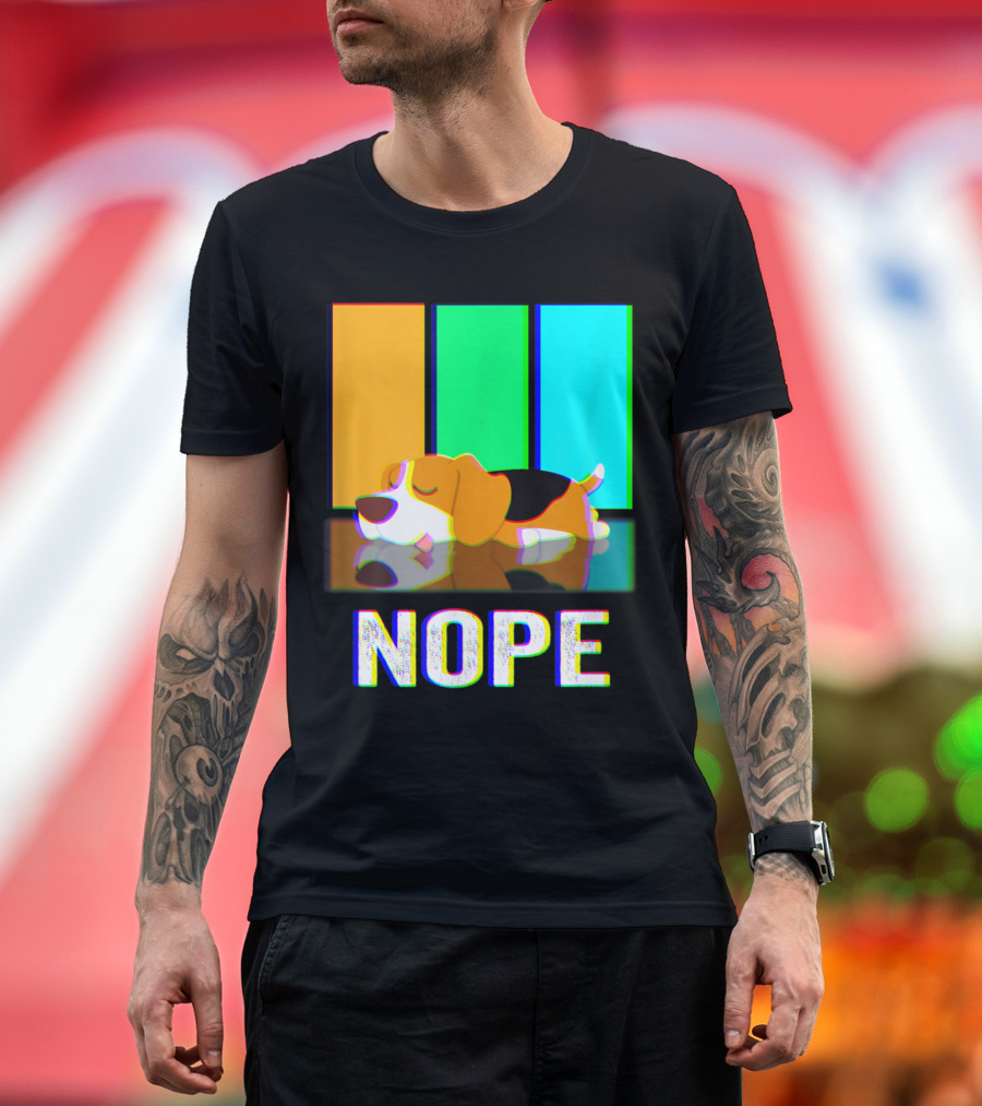 Beagle Nope Today Color Bars Sleeping Dog T-Shirt