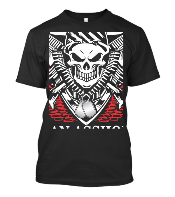 I'm An Army Veteran Skull With Dog Tags And Crossed Rifles T-Shirt