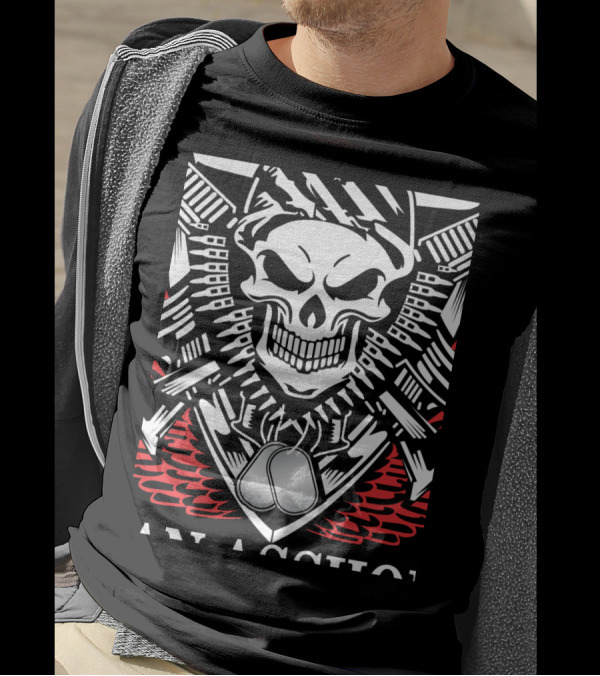 I'm An Army Veteran Skull With Dog Tags And Crossed Rifles T-Shirt