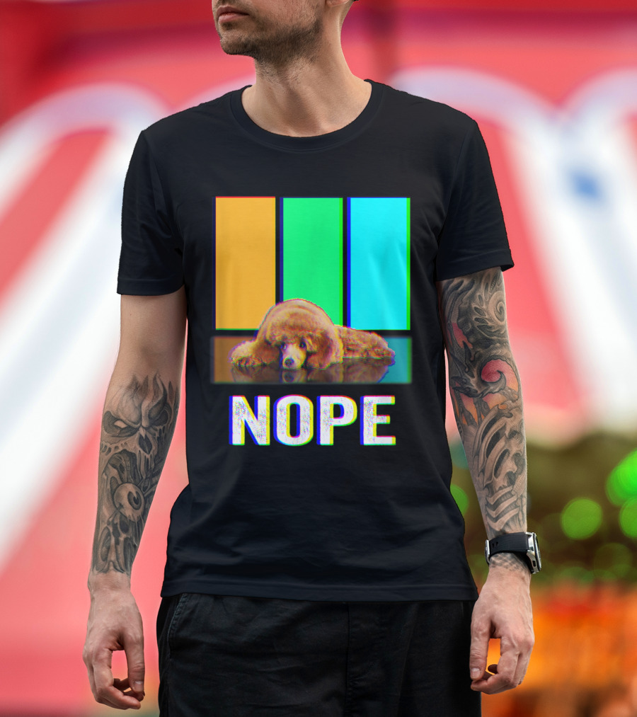 Nope Poodle Vibrant Color Stripes Not Today Dog T-Shirt