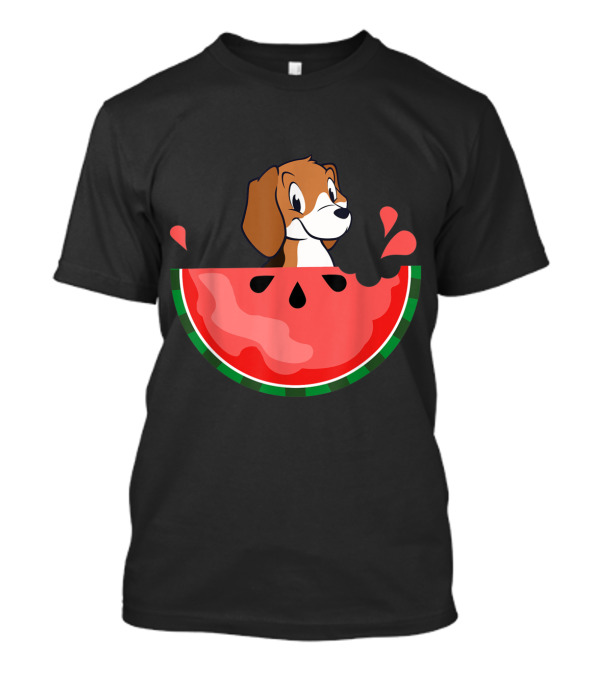 Beagle In Watermelon Splash Summer Fun T-Shirt