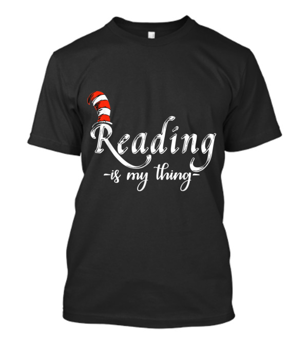 Reading Is My Thing Red And White Striped Hat T-Shirt