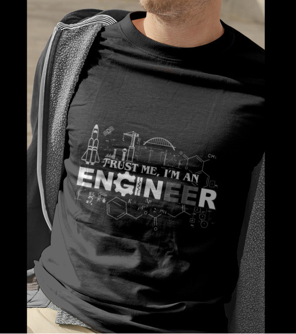 Trust Me I'm An Engineer Rocket And Chemistry Symbols T-Shirt