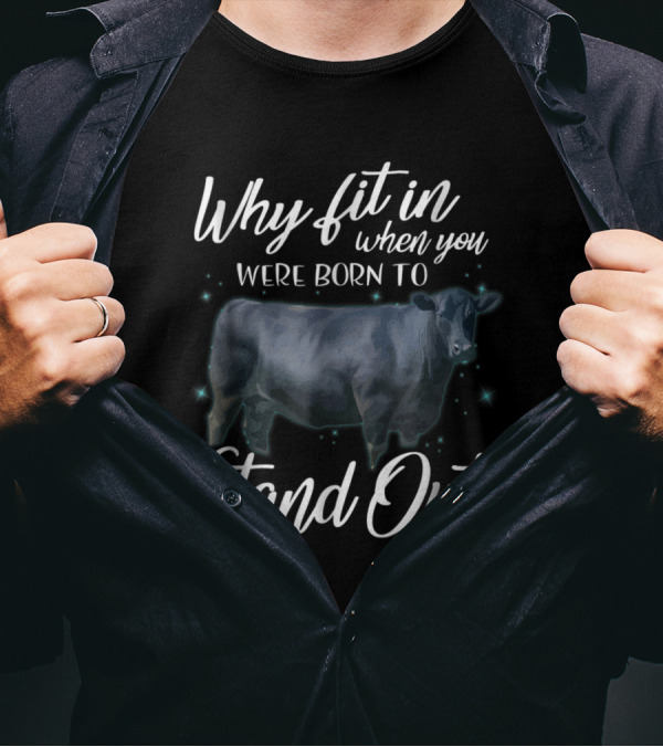 Why Fit In When You Were Born To Stand Out With A Glowing Cow T-Shirt
