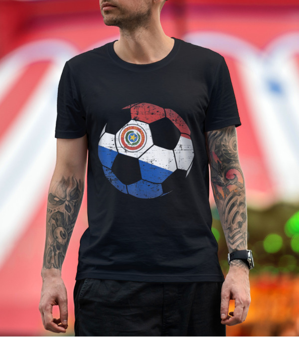 Premium T-Shirt: Paraguay Republic Soccer Flag Emblem Football Jersey T-Shirt Paraguay Republic Soccer Flag Emblem Football Jersey T-Shirt