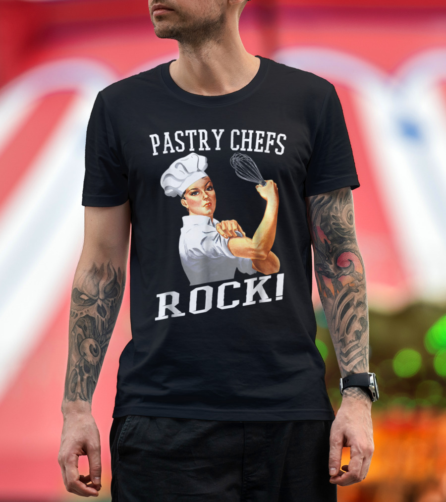 Pastry Chefs Rock Rosie Riveter Whisk Power T-Shirt
