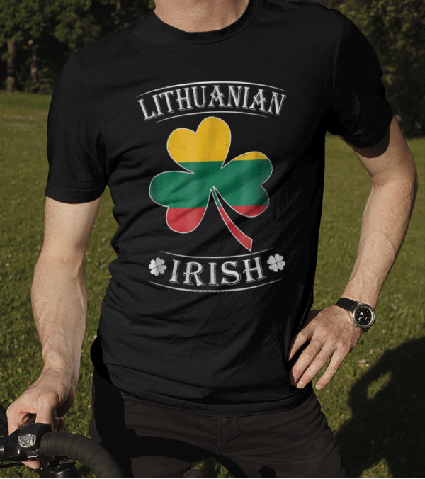 Lithuanian Irish Shamrock Flag Clover Fusion T-Shirt