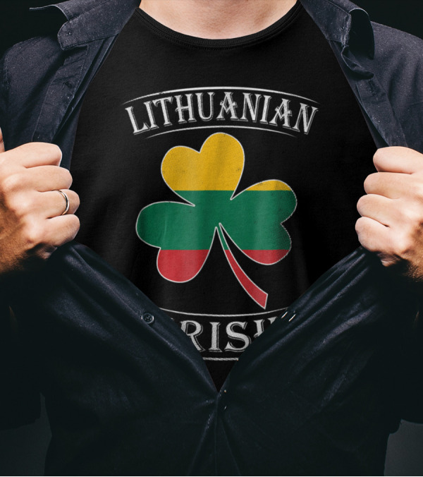 Lithuanian Irish Shamrock Flag Clover Fusion T-Shirt