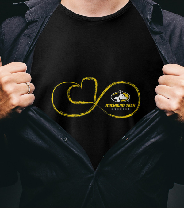 Michigan Tech Huskies Infinity Symbol With Heart T-Shirt