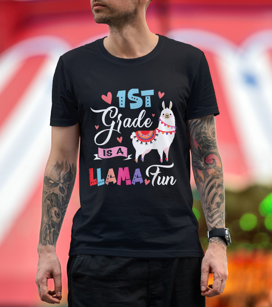 1st Grade Is a Llama Fun Cute First Grade Llama T-Shirt