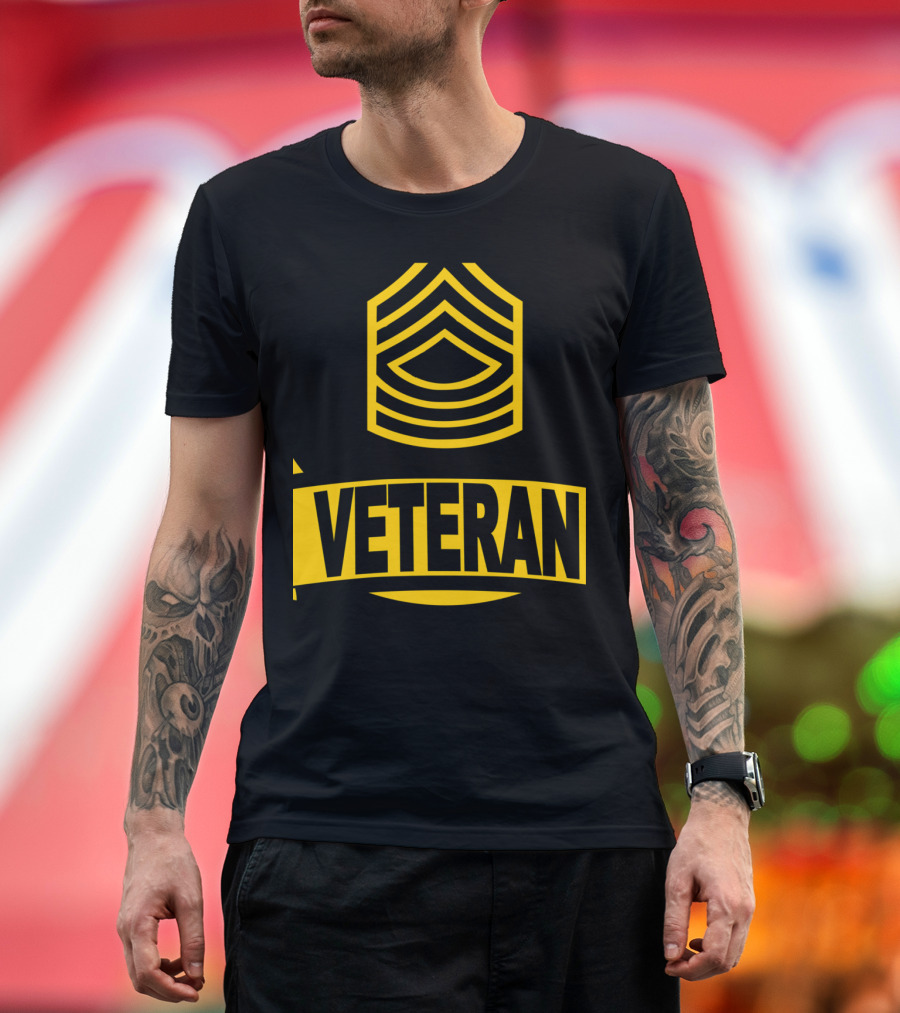 Military Master Sergeant Veteran Badge Emblem T-Shirt