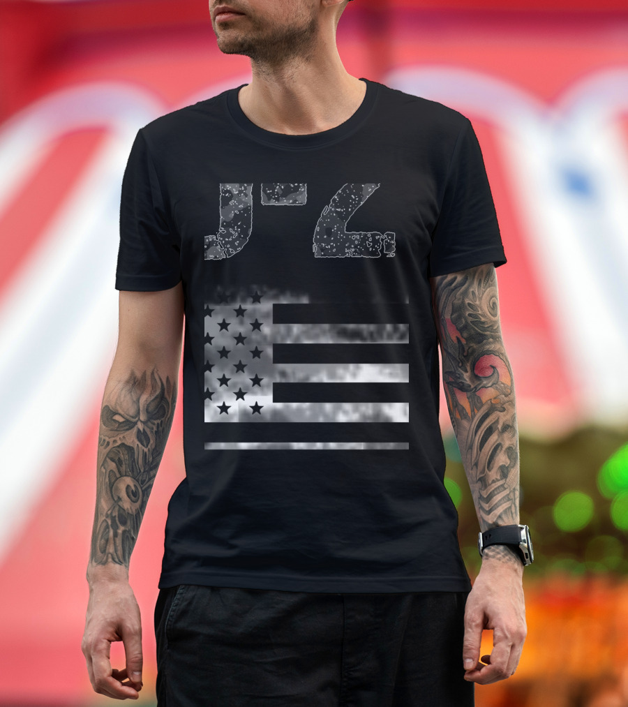 Patriotic Military Veteran J-42 American Flag Proud Status T-Shirt
