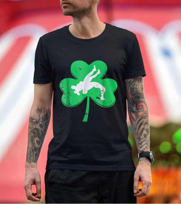 Premium T-Shirt: Vintage Shamrock Wrestling Move St. Patrick's Day T-Shirt Vintage Shamrock Wrestling Move St. Patrick's Day T-Shirt