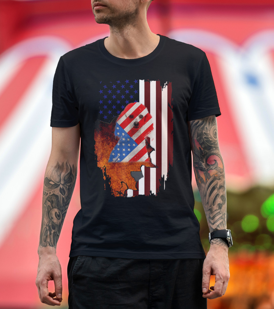 Standard Poodle USA Flag 4th Of July Vintage Patriotic T-Shirt