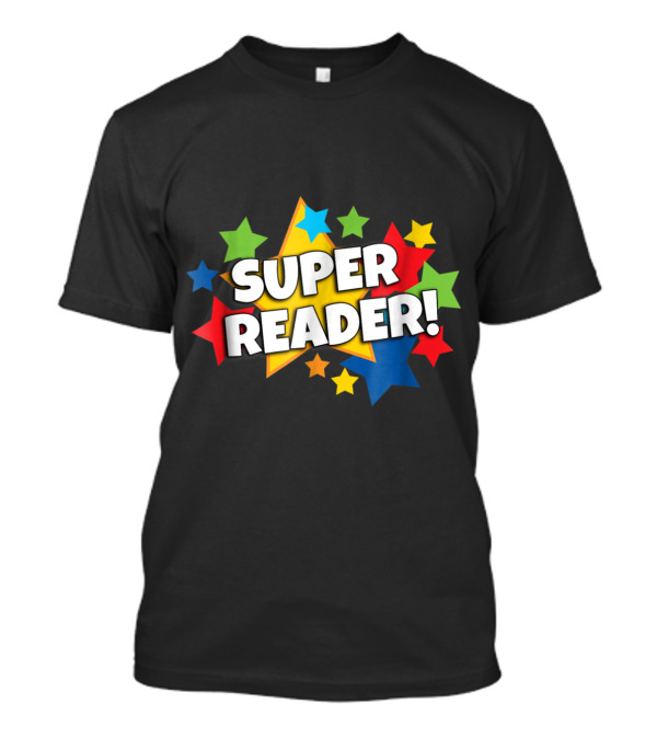 Super Reader Star Burst Colorful Stars T-Shirt