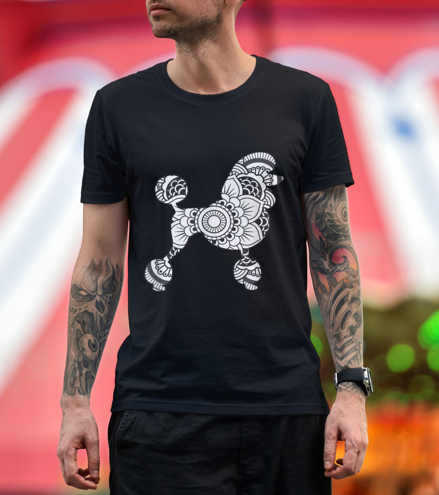 Mandala Floral Poodle Step Up Paws T-Shirt