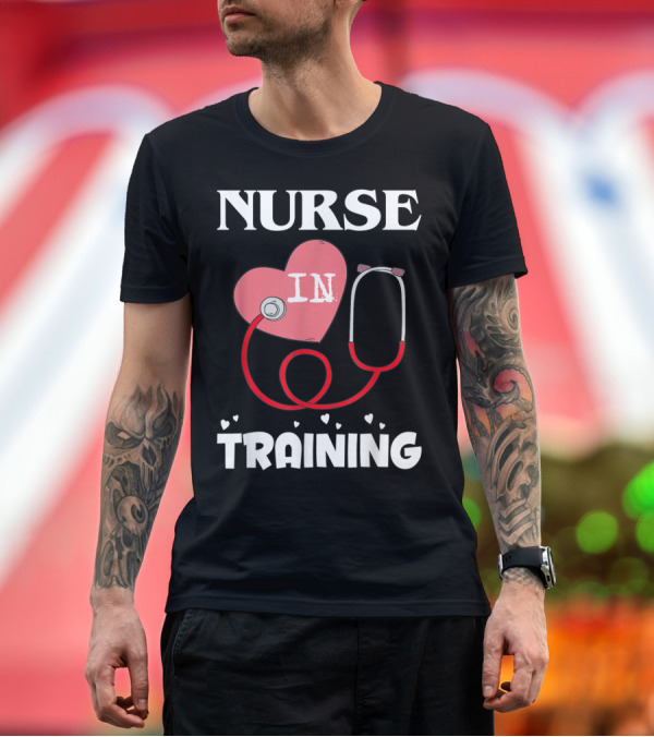 Premium T-Shirt: Nurse in Training Heart with Stethoscope T-Shirt Nurse in Training Heart with Stethoscope T-Shirt