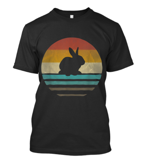 Vintage Sunset Stripes Bunny T-Shirt