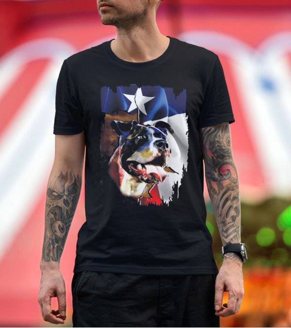 Premium T-Shirt: Pitbull Texas Flag American Patriotic T-Shirt Pitbull Texas Flag American Patriotic T-Shirt