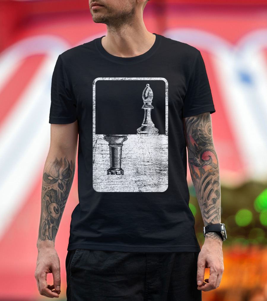 Rook And Bishop Chess Piece Shadow T-Shirt