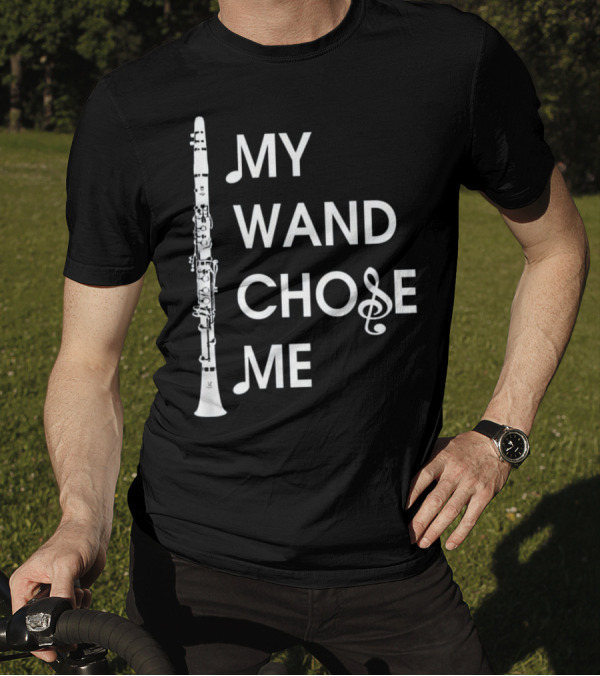 Clarinet My Wand Chose Me Treble Clef Musical Instrument T-Shirt