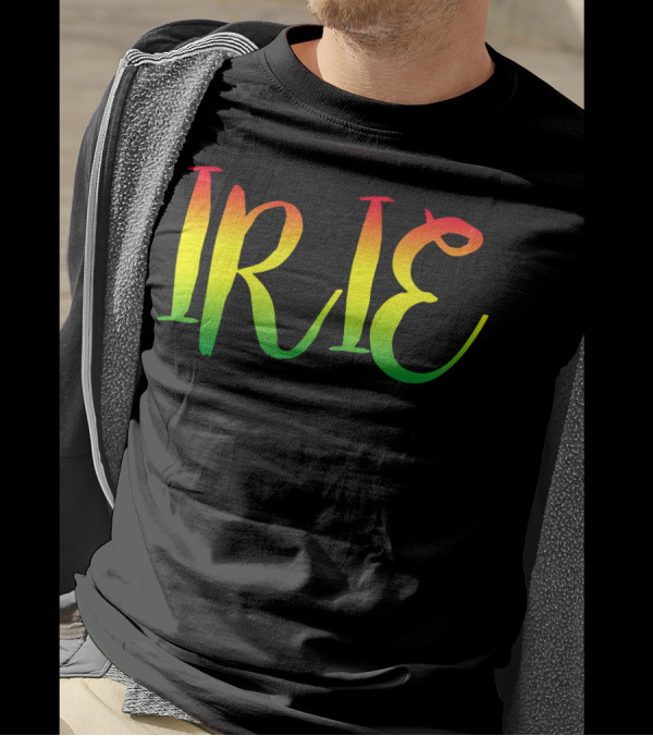 Irie Good Vibes Only Rasta Reggae Roots Clo Jamaican Colors Gradient Text T-Shirt