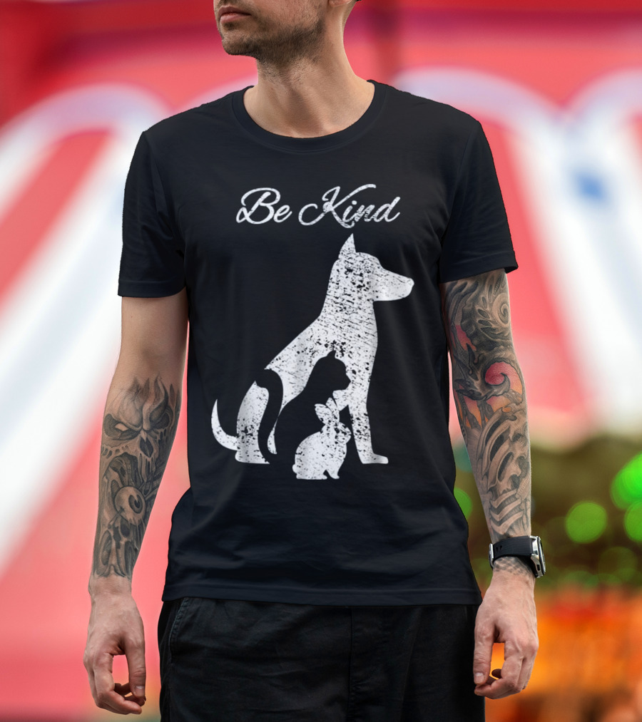 Be Kind to Animals: Love Pet Cat Dog Rabbit T-Shirt