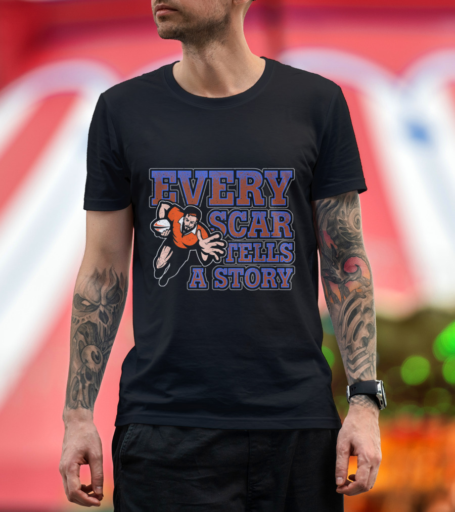 Rugby Every Scar Tells A Story Player Action T-Shirt
