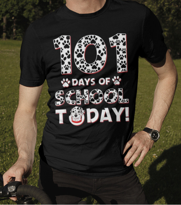 101 Days Of School Today Dalmatian Paw Prints T-Shirt