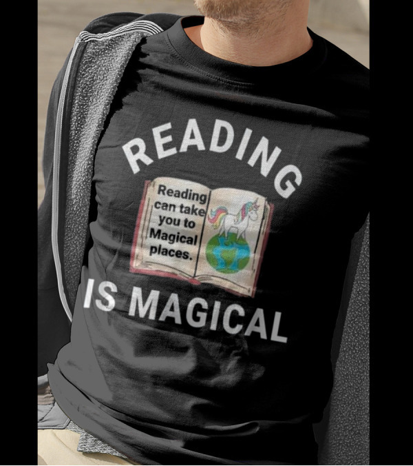Reading Can Take You To Magical Places With Unicorn On Globe T-Shirt