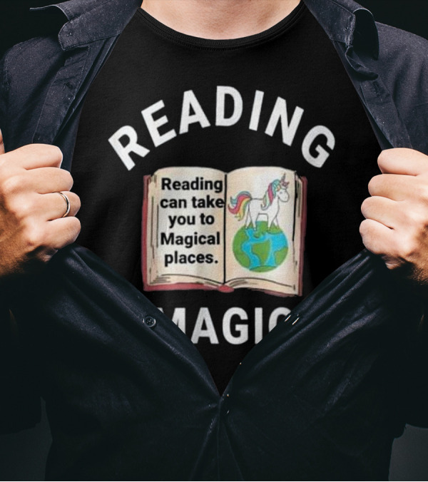 Reading Can Take You To Magical Places With Unicorn On Globe T-Shirt